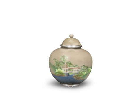 A cloisonné-enamel squat jar and coverBy Namikawa Yasuyuki (1845-1927), Meiji era (1868-1912), early 20th centuryWorked in mu
