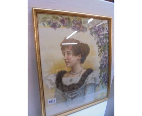 A framed and glazed female portrait study. COLLECT ONLY.