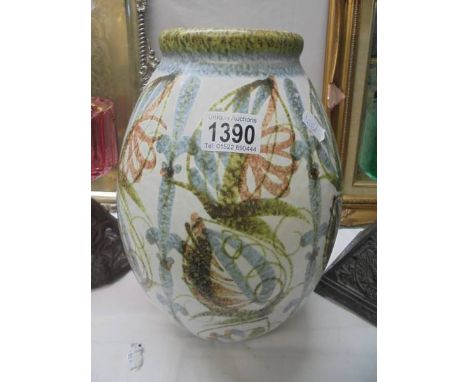 A Denby pottery hand decorated vase by Glyn Colledge.