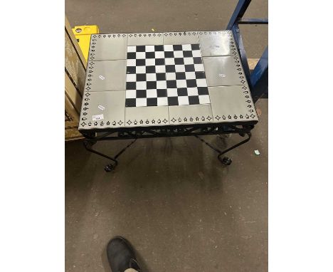 A small coffee table/chess set