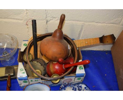 Quantity of various musical instruments to include maracas etc