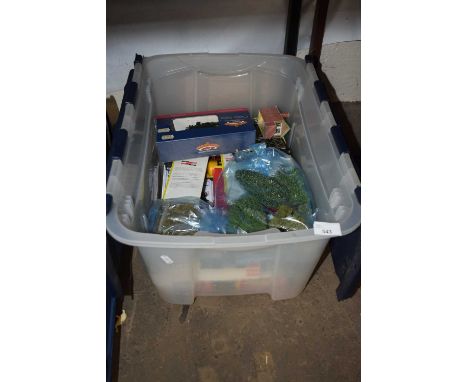 Quantity of various Hornby train sets, accessories to include model stations, trees, crossroads etc