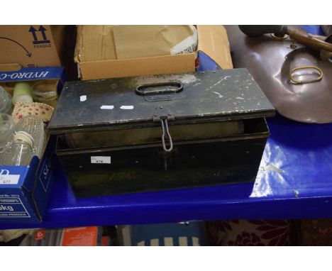 Britrish 1950 dated Bren Gun magazine ammunition tin together with 1937 pattern, British issue map case and other weapons, cl