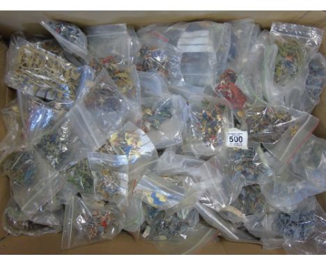 LARGE BOX OF MIXED, BAGGED MODEL SOLDIERS