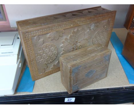 2 VINTAGE CARVED BOXES