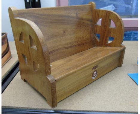 VINTAGE WOODEN BOOK STAND MARKED RED CROSS
