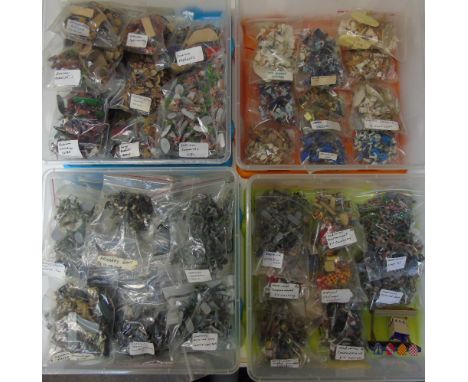 4 BOXES OF FIGURES, FRENCH COLONIAL WARS, GREEK & PERSIAN, MEDIEVAL, GERMAN ARMY WW11
