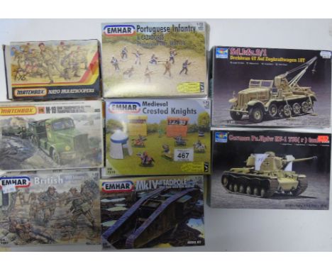 BOXED ARMY FIGURES, KNIGHTS & TANKS, INCLUDING MATCHBOX, UNCHECKED