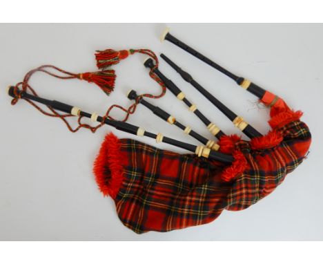 A rare set of miniature bagpipes by J&amp;R Glen Edinburgh, a late 1800's apprentice piece Condition Report: Some repair work