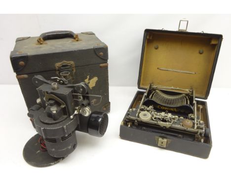 Early 20th century Corona folding typewriter in case and Bell & Howell cine projector in case (2)   Condition Report   Click 