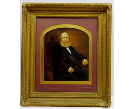 Portrait of Spenceley Brown of Burton Pidsea, 20th century over painted photographic print 30.5cm x 20.5cm Condition Report C