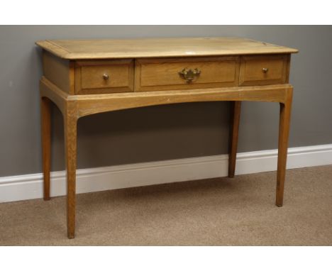 'Stag' light oak three drawer dressing table, W107cm, H75cm, D49cm   Condition Report   Click here for further images, condit