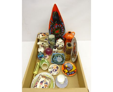 Poole pottery large dish, pin dish, Swarovski hedgehog, Masons 'Mandalay' ceramics, Caithness 'Optix' paperweight and other c