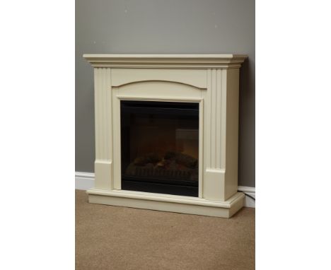 Dimplex electric fire fuel effect fire in white finish surround, W94cm, H92cm, D30cm (This item is PAT tested - 5 day warrant