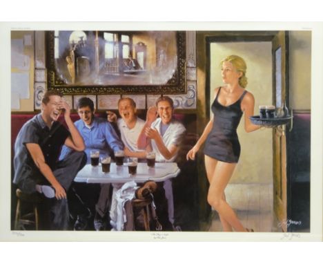 'The Stag's Night', limited edition colour print No.214/500 signed by Ted Jones (Irish 1952-2017) pub. Killarney Art Gallery 