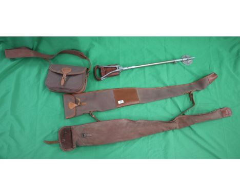 Brady gun bags together with shooting stick 