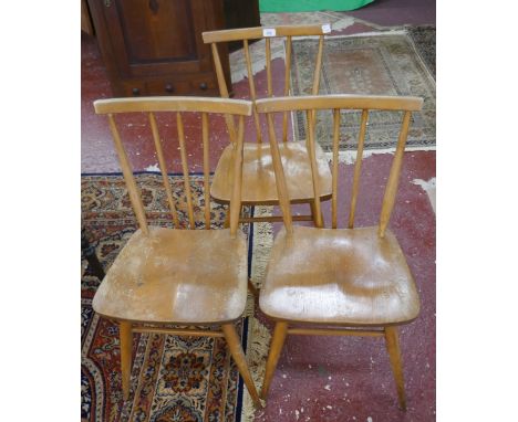 3 blonde elm Ercol chairs 