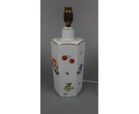 Ceramic table lamp by Herend. This lot is in good condition commensurate with age.  The total height is approximately 32cm.  