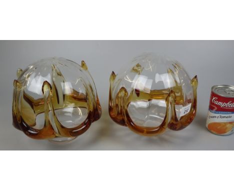 Pair of Murano style glass oil lamp shades 
