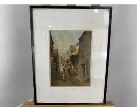 THOMAS FAIRBAIRN RSW (SCOTTISH 1820 - 1885), THE FIDDLERS CLOSE, HIGH STREET LOOKING UP colour lithograph on paper, published