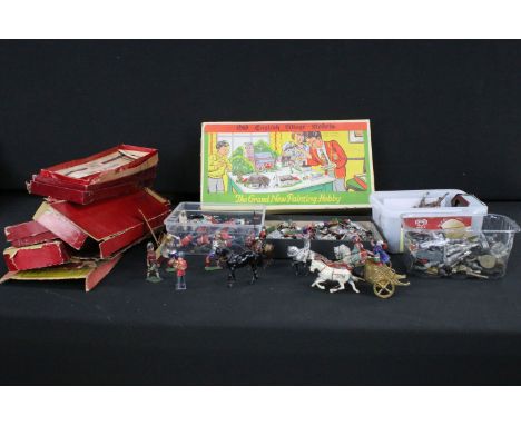 Collection of metal figures to include John Hill &amp; Co / Johillco and Britains examples featuring Roman Centurions, Roman 