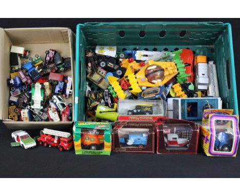 Collection of various boxed and unboxed diecast and plastic models to include Britains Space vehicles, Corgi, Dinky, Matchbox