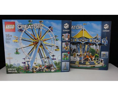 Lego - Two boxed Lego Creator Expert sets 10247 Ferris Wheel &amp; 10257 Carousel, previously built appearing complete but un