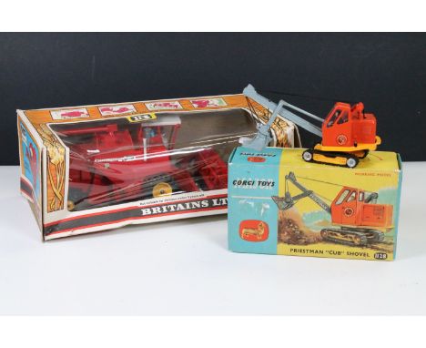 Boxed Corgi Major 1128 Priestman Cub Shovel diecast model (vg with the odd paint chip, gd box) and a boxed Britains 9570 Mass
