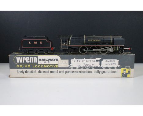 Boxed Wrenn OO gauge W2227 4-6-2 Stoke on Trent City LMS locomotive (neat writing to box lid) 