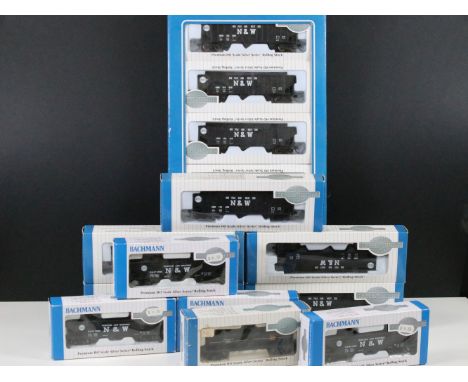 Boxed Bachmann Premium HO scale Silver Series Rolling Stock 18742 3 Bay Hopper Norfolk &amp; Western set (complete) plus 10 x