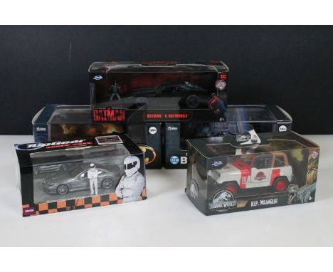 Five boxed / cased TV / Film related diecast models to include 2 x Hero Collector Batman Batmobile (1989 Movie &amp; Classic 