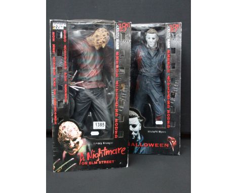 Two boxed McFarlane Toys Movie Maniacs 18" figures to include Halloween Michael Myers and A Nightmare on Elm Street Freddy Kr