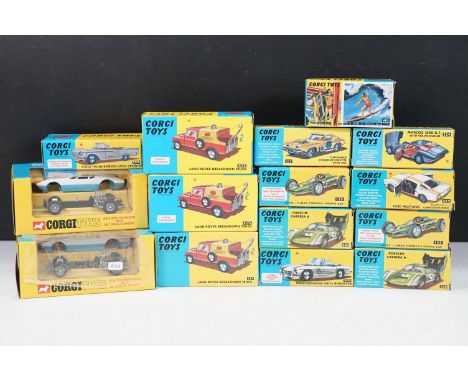 15 Boxed Corgi diecast models to include 2 x 271 Ghia 5000 Mangusta with De Tomaso chassis, 3 x 417S Land Rover Breakdown Tru