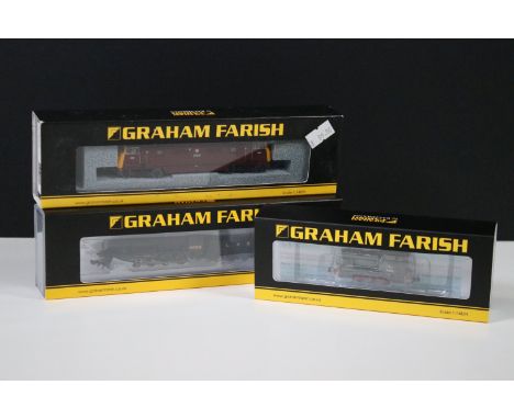 Three boxed / cased Graham Farish N gauge 371-603A Class 42 Diesel BR Maroon D829 Magpie, 372-428 WD Austerity Class 2-8-0 30