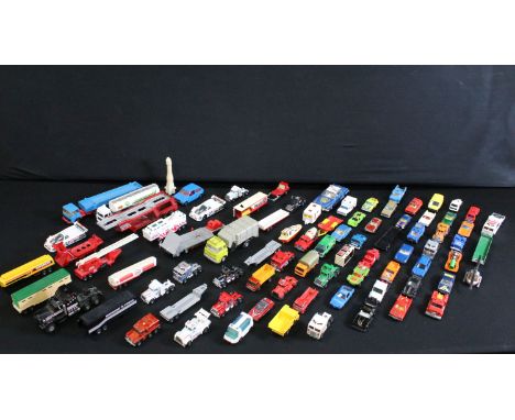 Collection of diecast models to include Matchbox, Majorette and Corgi featuring commercial and racing examples