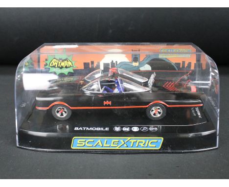 Cased Scalextric C4175 Batman Batmobile 1966 TV Series slot car
