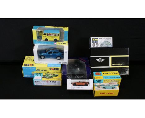 10 Boxed diecast models to include 4 x Corgi , 1 x Atlas Dinky, a German Mini Cooper, Vitesse Toyota Corolla, Japanese Era Ca