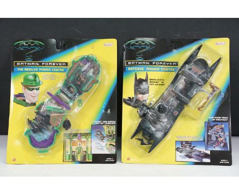 Two carded Bluebird Batman Forever play sets to include Batcave Power Centre and The Riddler Power Centre, a touch of card be