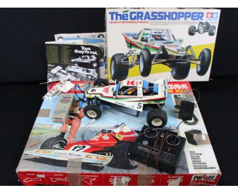 Tamiya Grasshopper Radio Control model No. 5843 (Built) with box and boxed Polistil A902 Grand Prix set