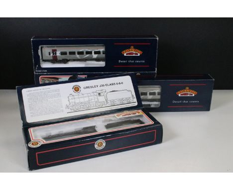 Two boxed Bachmann OO gauge locomotives to include 31-405 Lord Nelson 30852 Sir Walter Raleigh and 31-852A J39 64970 BR late 