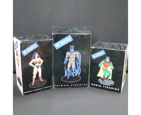 Three boxed film related Warner Bros. Studio Store statues to include Robin Figurine, Wonder Woman Figurine and Batman Figuri