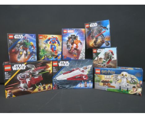 Lego - Eight boxed TV &amp; Film related sets to include 5 x Star Wars (75401 Ahsoka's Jedi Interceptor, 75333 Obi Wan Kenobi