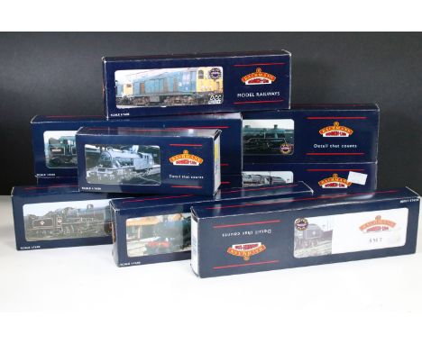 Nine boxed Bachmann OO gauge locomotives to include 32-301 2251 Collett Goods 2260 BR black e/emblem, 32-032 Class 20 Diesel 