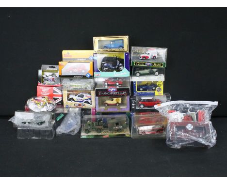 Collection of boxed diecast models featuring Dickie Toys, HTI Toys, Solido, Smart Toys, Corgi, Polistil, Del Prado, Brumm, Ma