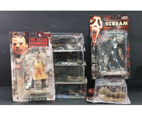 Seven boxed / carded McFarlane Toys Movie Maniacs action figures to include Candyman 3 Day Of The Dead Candyman, Blair Witch,