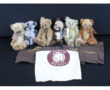 Charlie Bears - Six Charlie Bears Isabelle Collection mohair bears to include Catkin (With ltd edn COA No. 141/200), Doodle (