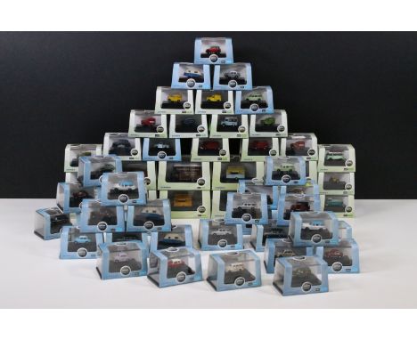 58 Cased / boxed Oxford  N gauge diecast / plastic models to include 33 x Automobile and 25 x Commercials, all ex
