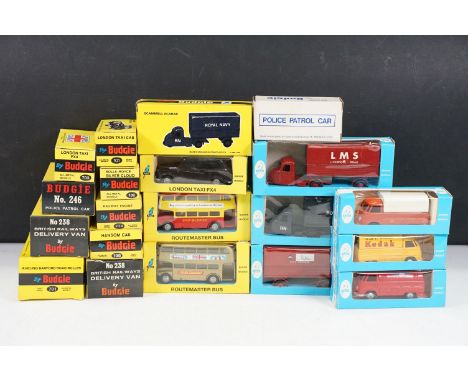 23 Boxed Budgie commercial diecast models to include British Railways Articulated Delivery Van, 707 Rea Express Delivery Van,