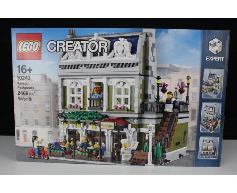 Lego - Boxed Lego 10243 Creator Expert Parisian Restaurant, previously built appearing complete but unchecked with mini figur