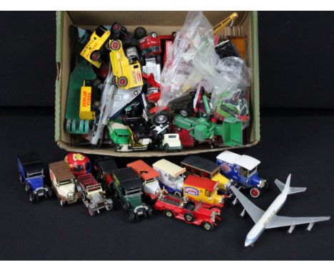 Collection of playworn diecast models to include Lone Star 250 Series Boeing 707, Matchbox King Size, Matchbox Models Of Yest